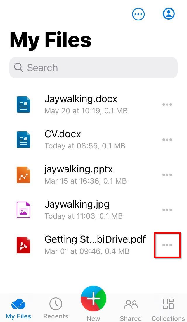 Make a copy of a file or a folder in MobiDrive MobiSystems